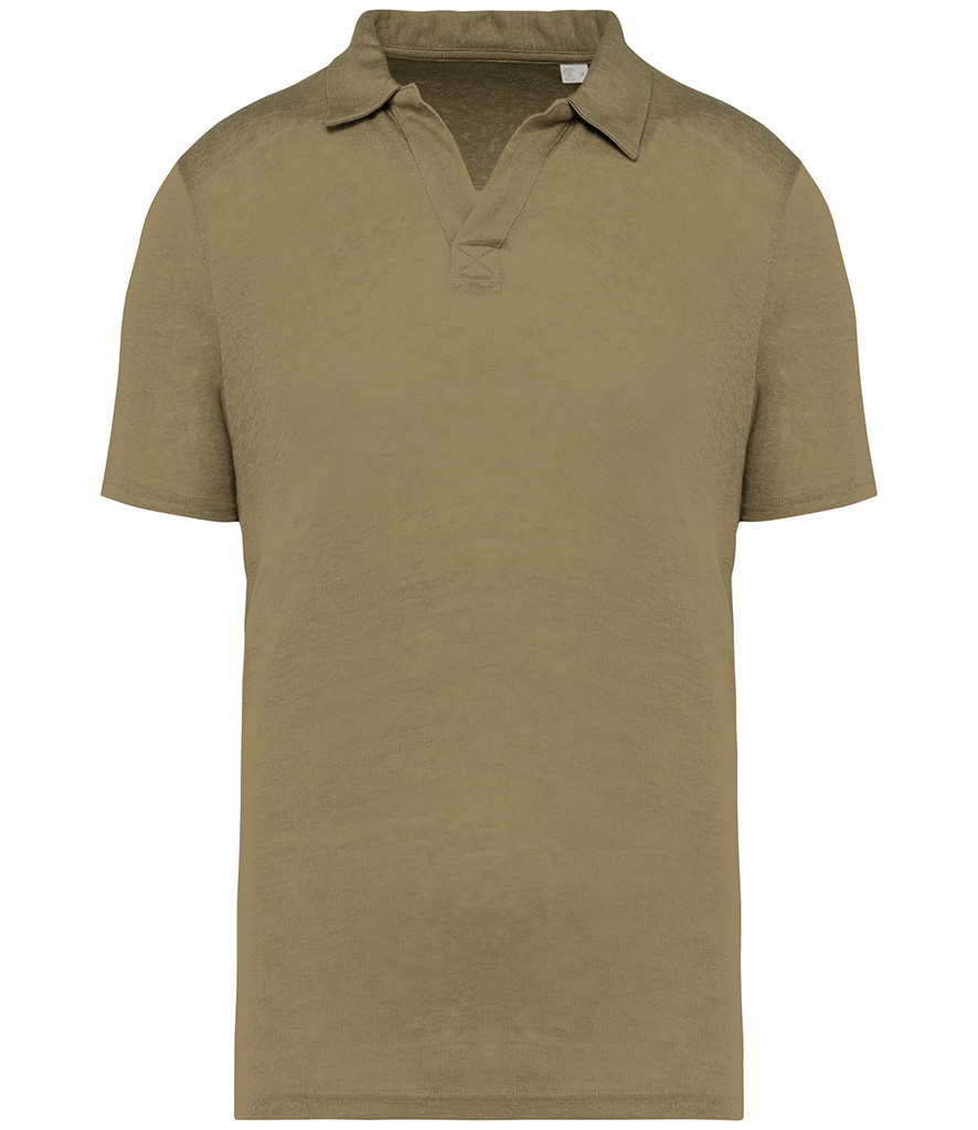 Short Sleeve Linen Polo Shirt